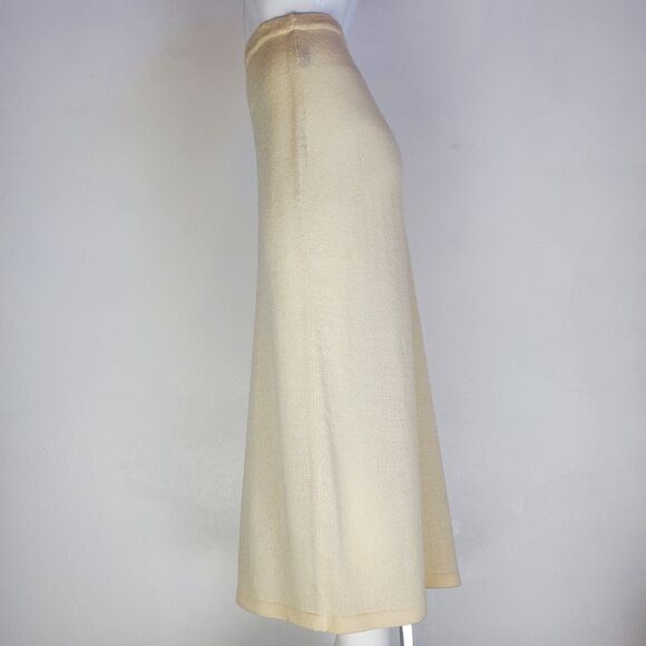 SOLD Vintage 80s Cream Wool Knit Maxi Skirt - Picture 3 of 8
